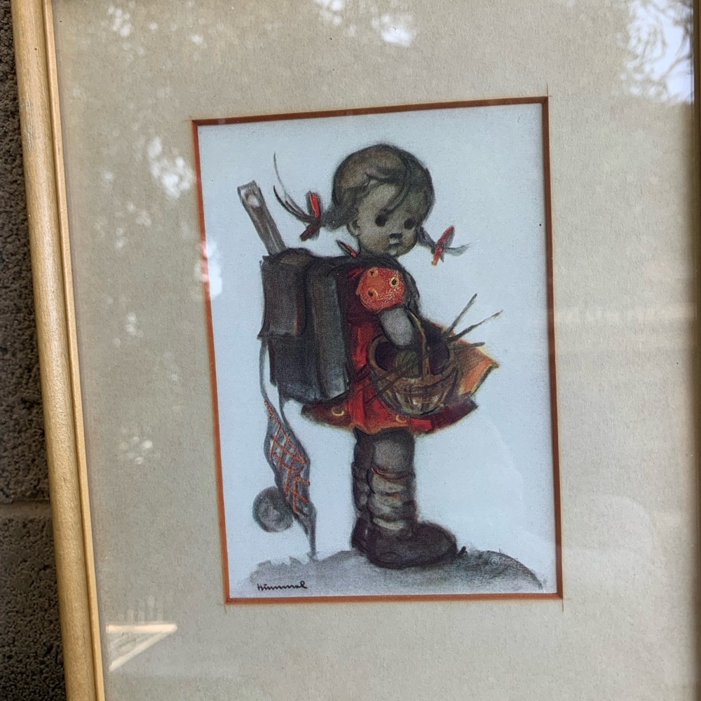 Vintage Trio of Hummel Framed Art Prints Under Glass - Picture 11 of 14